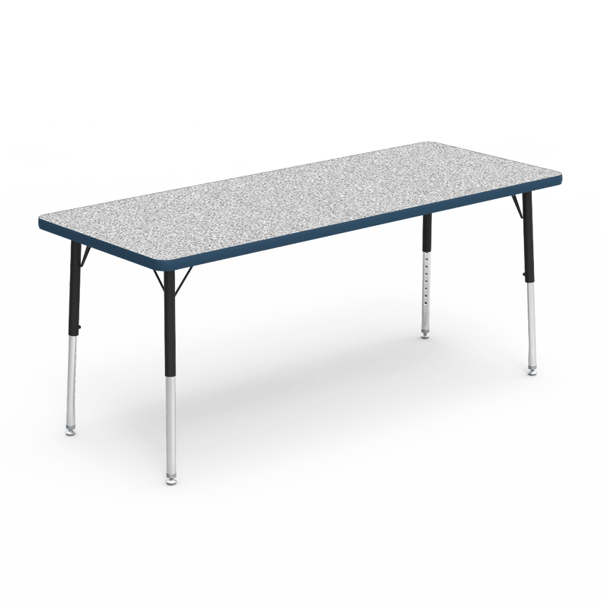 Rectangular Activity Table with Heavy Duty Laminate Top - Preschool Height Adjustable Legs (24"W x 60"L x 17-25"H) - SchoolOutlet