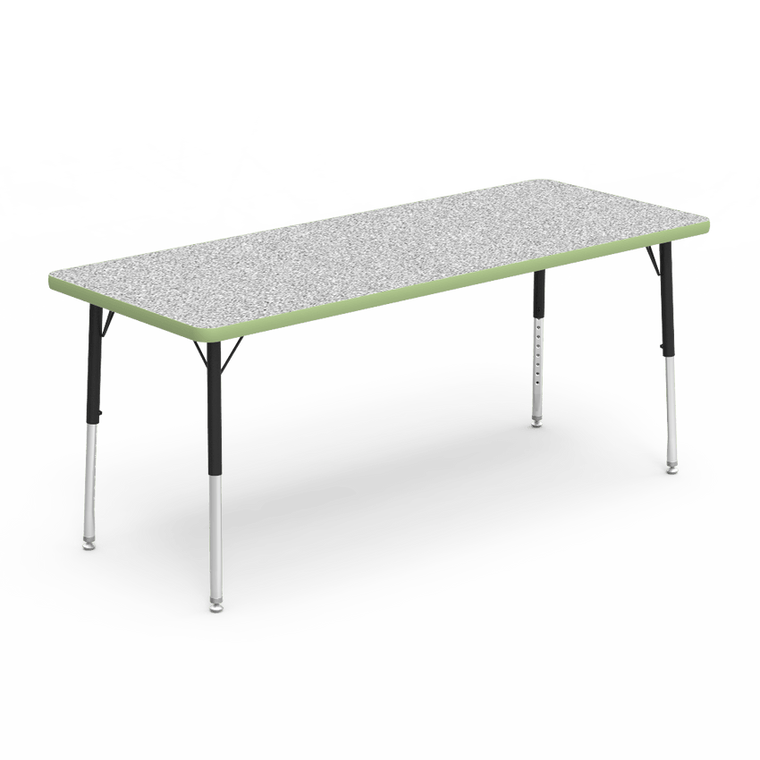 Rectangular Activity Table with Heavy Duty Laminate Top - Preschool Height Adjustable Legs (24"W x 60"L x 17-25"H) - SchoolOutlet