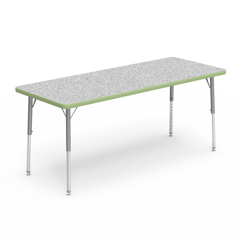 Rectangular Activity Table with Heavy Duty Laminate Top - Preschool Height Adjustable Legs (24"W x 60"L x 17-25"H) - SchoolOutlet
