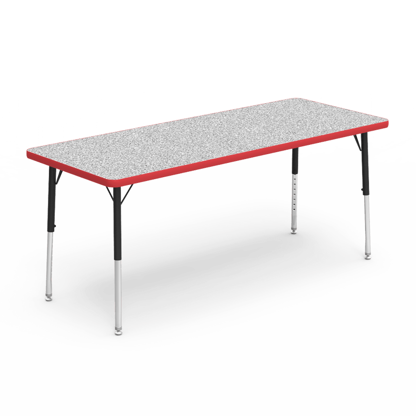 Rectangular Activity Table with Heavy Duty Laminate Top - Preschool Height Adjustable Legs (24"W x 60"L x 17-25"H) - SchoolOutlet