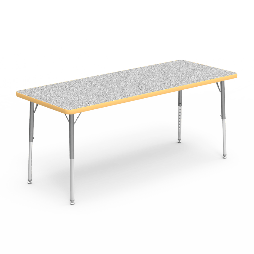 Rectangular Activity Table with Heavy Duty Laminate Top - Preschool Height Adjustable Legs (24"W x 60"L x 17-25"H) - SchoolOutlet