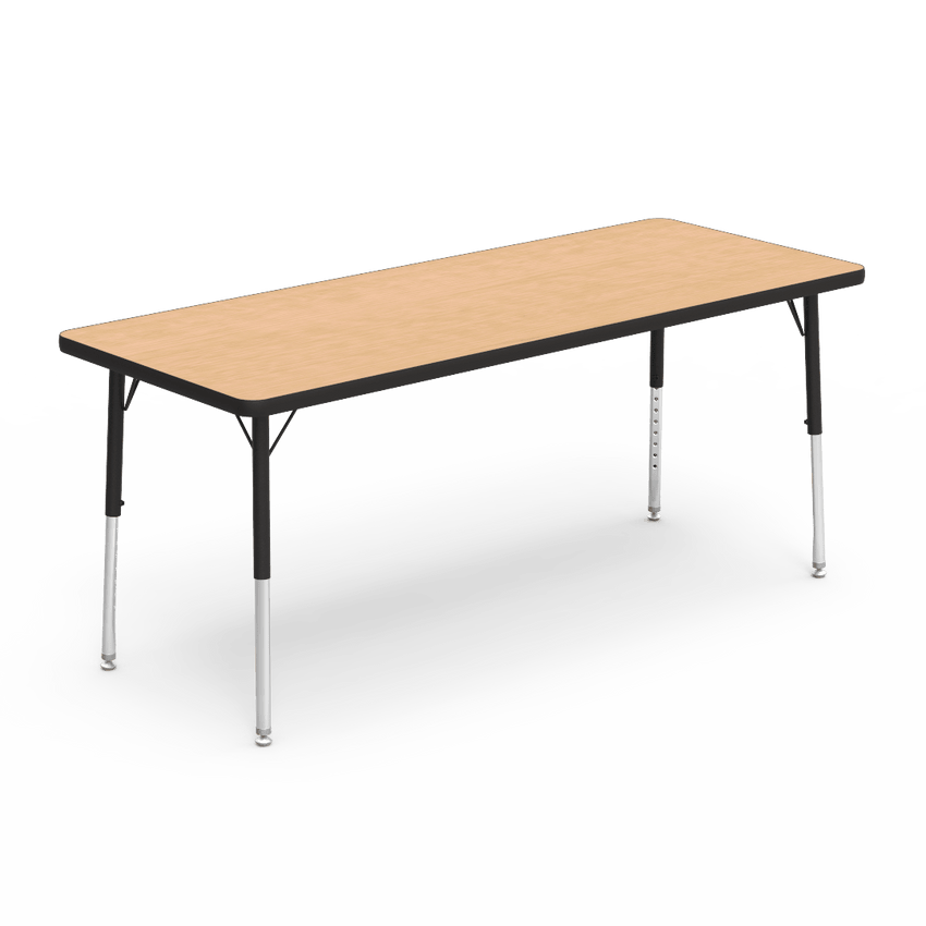 Rectangular Activity Table with Heavy Duty Laminate Top - Preschool Height Adjustable Legs (24"W x 60"L x 17-25"H) - SchoolOutlet