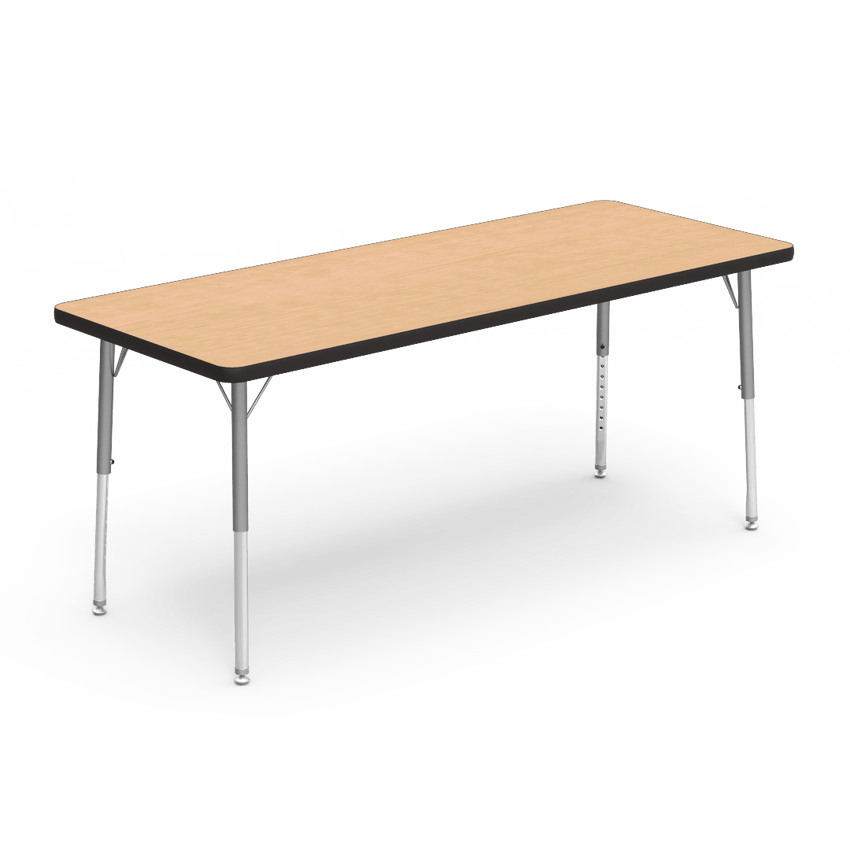 Rectangular Activity Table with Heavy Duty Laminate Top - Preschool Height Adjustable Legs (24"W x 60"L x 17-25"H) - SchoolOutlet