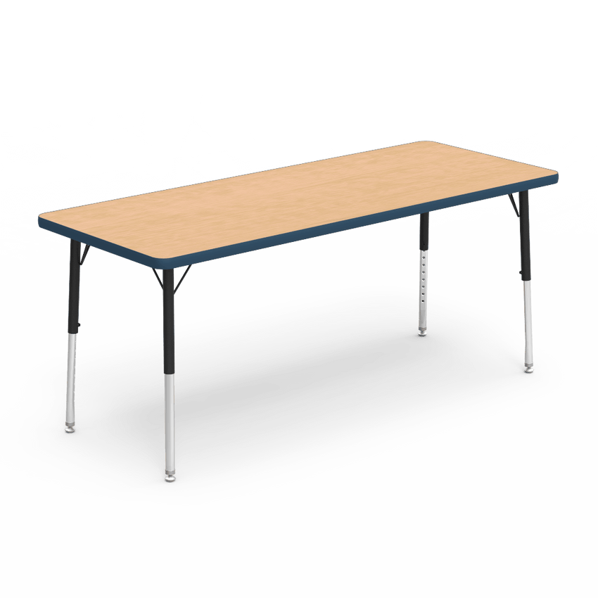 Rectangular Activity Table with Heavy Duty Laminate Top - Preschool Height Adjustable Legs (24"W x 60"L x 17-25"H) - SchoolOutlet