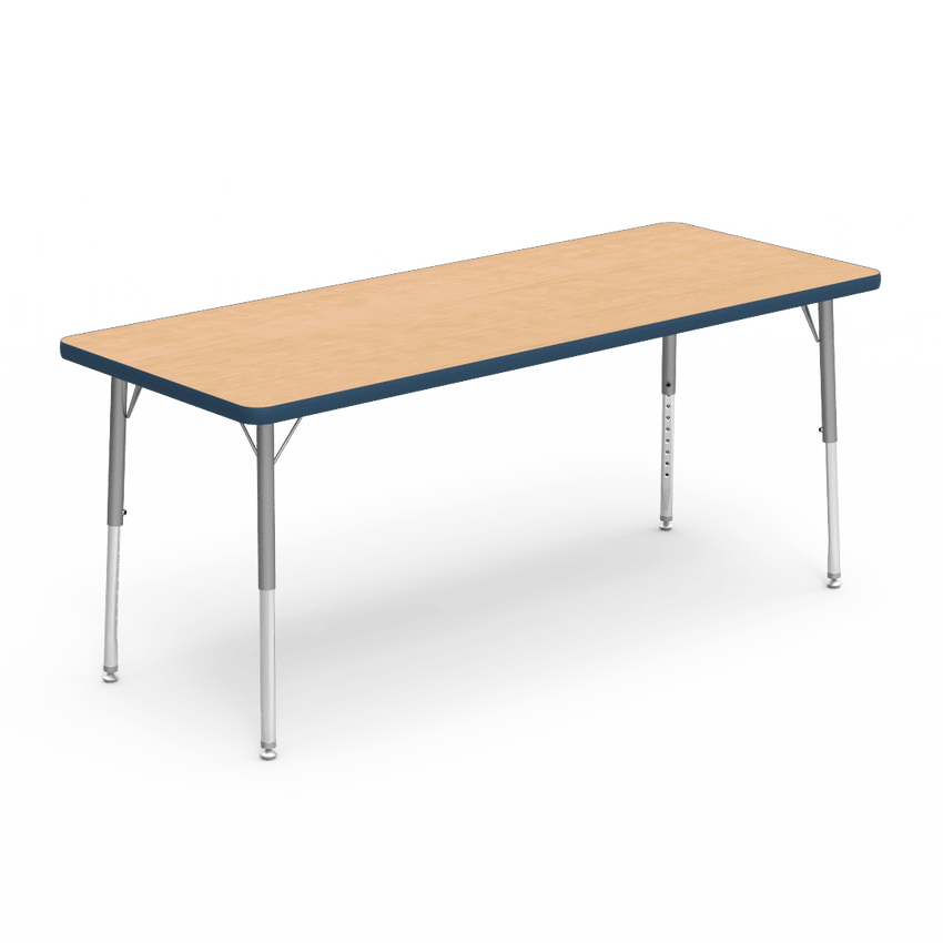 Rectangular Activity Table with Heavy Duty Laminate Top - Preschool Height Adjustable Legs (24"W x 60"L x 17-25"H) - SchoolOutlet