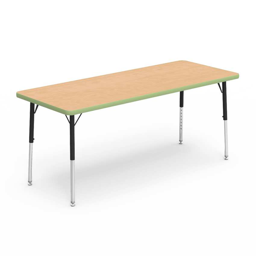 Rectangular Activity Table with Heavy Duty Laminate Top - Preschool Height Adjustable Legs (24"W x 60"L x 17-25"H) - SchoolOutlet