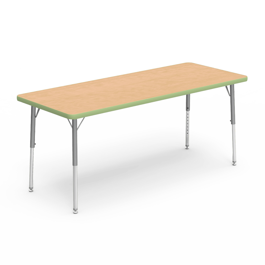 Rectangular Activity Table with Heavy Duty Laminate Top - Preschool Height Adjustable Legs (24"W x 60"L x 17-25"H) - SchoolOutlet