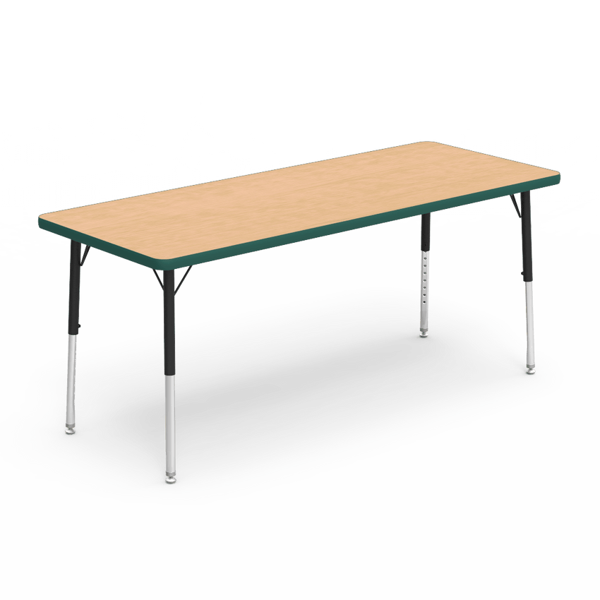 Rectangular Activity Table with Heavy Duty Laminate Top - Preschool Height Adjustable Legs (24"W x 60"L x 17-25"H) - SchoolOutlet