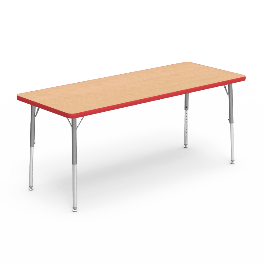 Rectangular Activity Table with Heavy Duty Laminate Top - Preschool Height Adjustable Legs (24"W x 60"L x 17-25"H) - SchoolOutlet