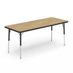 Rectangle Preschool Activity Table with Heavy Duty Medium Oak Laminate Top - Preschool Height Adjustable Legs (24