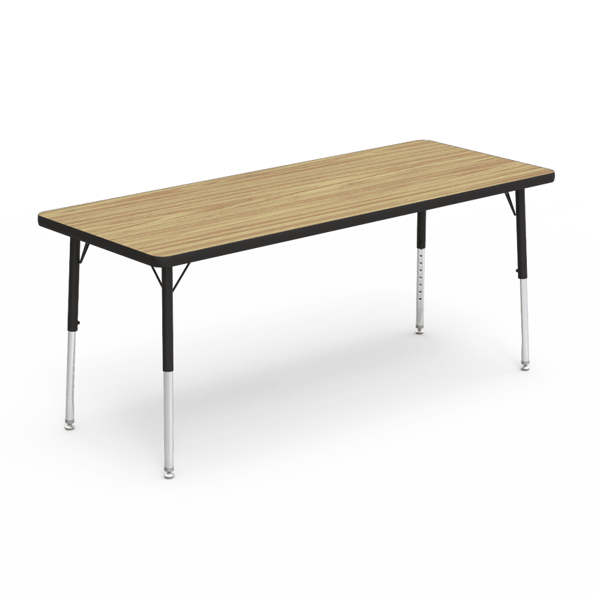 Rectangular Activity Table with Heavy Duty Laminate Top - Preschool Height Adjustable Legs (24"W x 60"L x 17-25"H) - SchoolOutlet