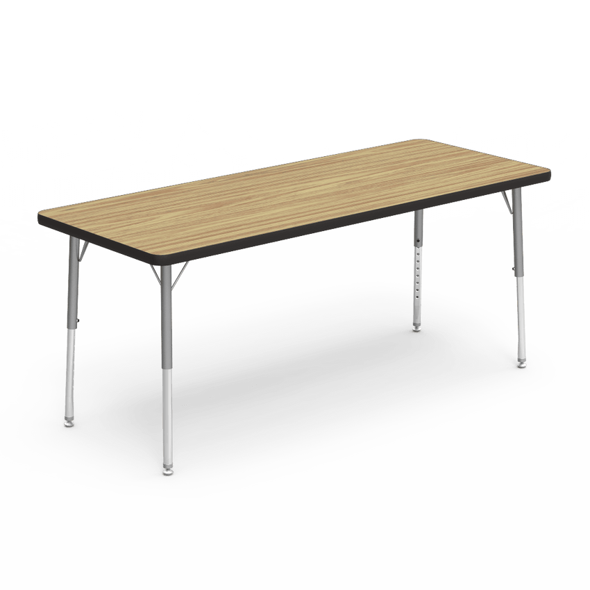 Rectangular Activity Table with Heavy Duty Laminate Top - Preschool Height Adjustable Legs (24"W x 60"L x 17-25"H) - SchoolOutlet