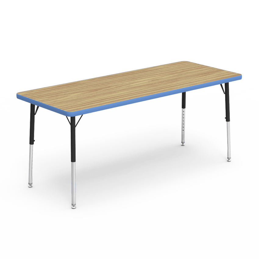 Rectangular Activity Table with Heavy Duty Laminate Top - Preschool Height Adjustable Legs (24"W x 60"L x 17-25"H) - SchoolOutlet