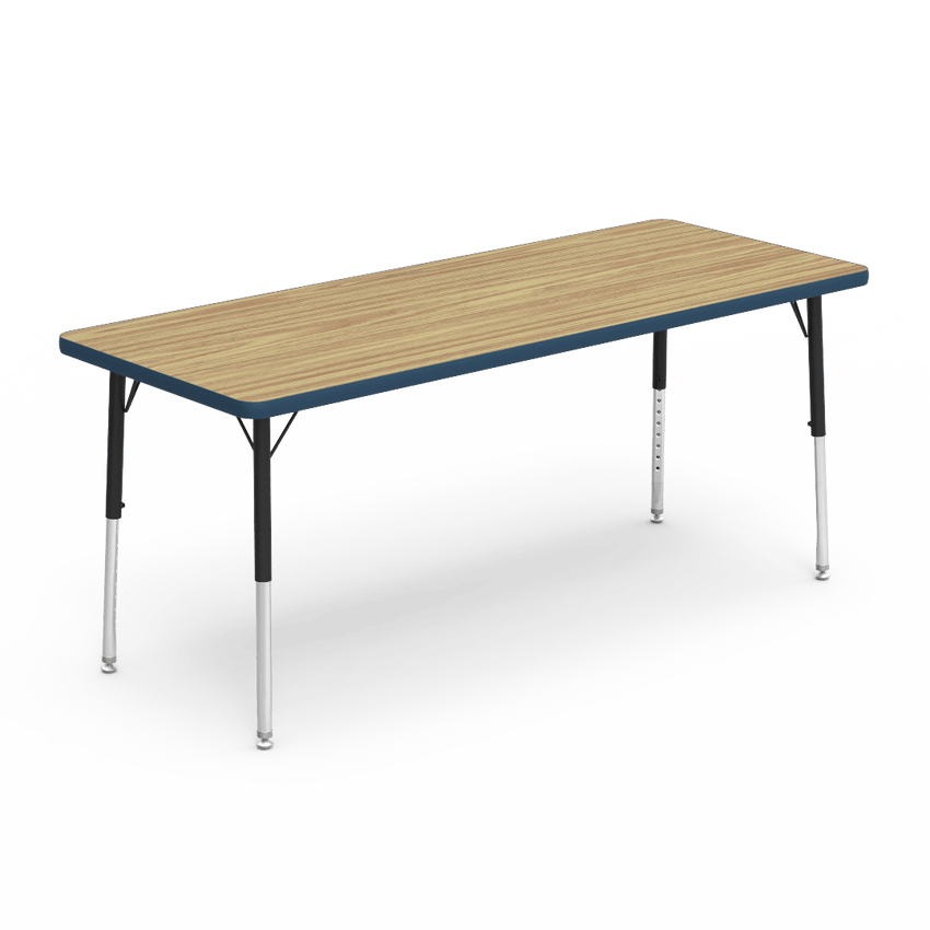 Rectangular Activity Table with Heavy Duty Laminate Top - Preschool Height Adjustable Legs (24"W x 60"L x 17-25"H) - SchoolOutlet
