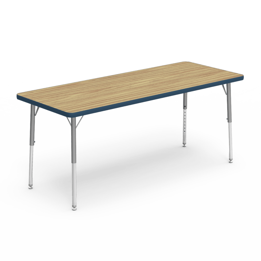 Rectangular Activity Table with Heavy Duty Laminate Top - Preschool Height Adjustable Legs (24"W x 60"L x 17-25"H) - SchoolOutlet