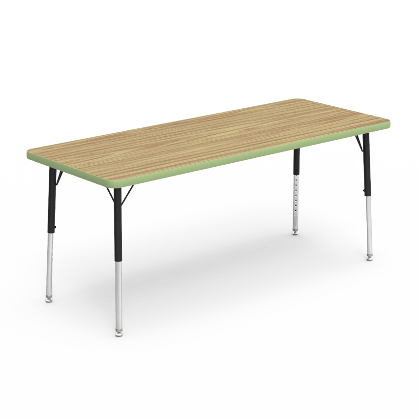 Rectangular Activity Table with Heavy Duty Laminate Top - Preschool Height Adjustable Legs (24"W x 60"L x 17-25"H) - SchoolOutlet
