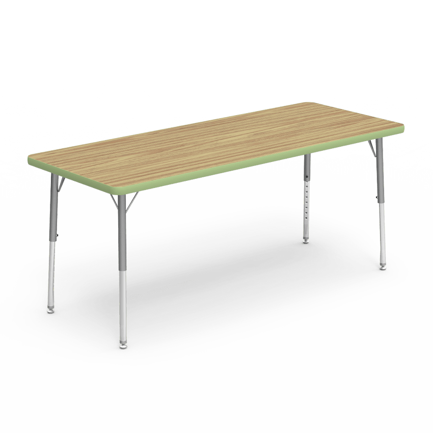 Rectangular Activity Table with Heavy Duty Laminate Top - Preschool Height Adjustable Legs (24"W x 60"L x 17-25"H) - SchoolOutlet