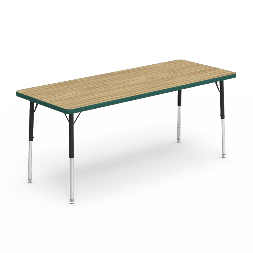 Rectangular Activity Table with Heavy Duty Laminate Top - Preschool Height Adjustable Legs (24"W x 60"L x 17-25"H) - SchoolOutlet
