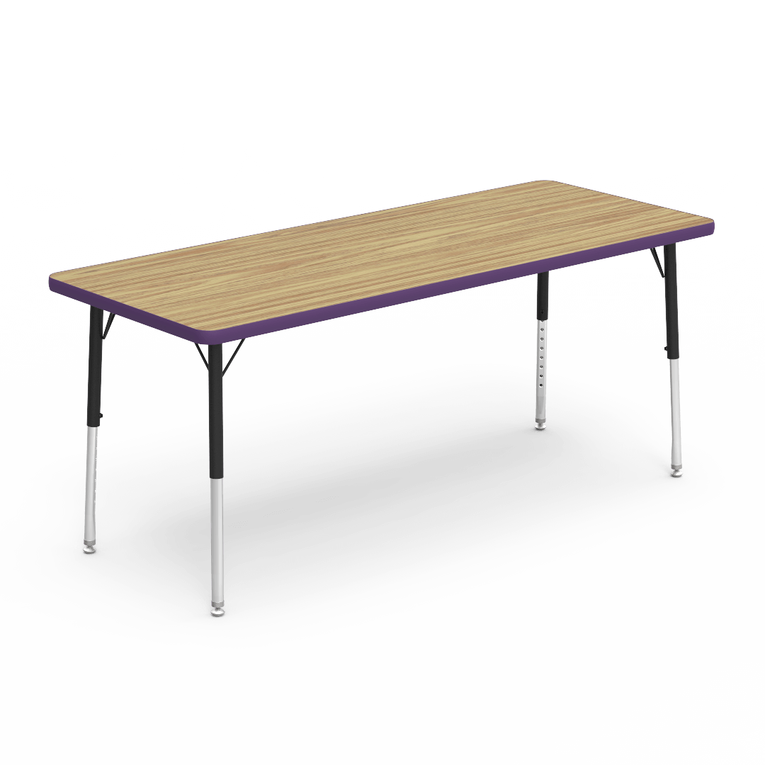 Rectangular Activity Table with Heavy Duty Laminate Top - Preschool Height Adjustable Legs (24"W x 60"L x 17-25"H) - SchoolOutlet