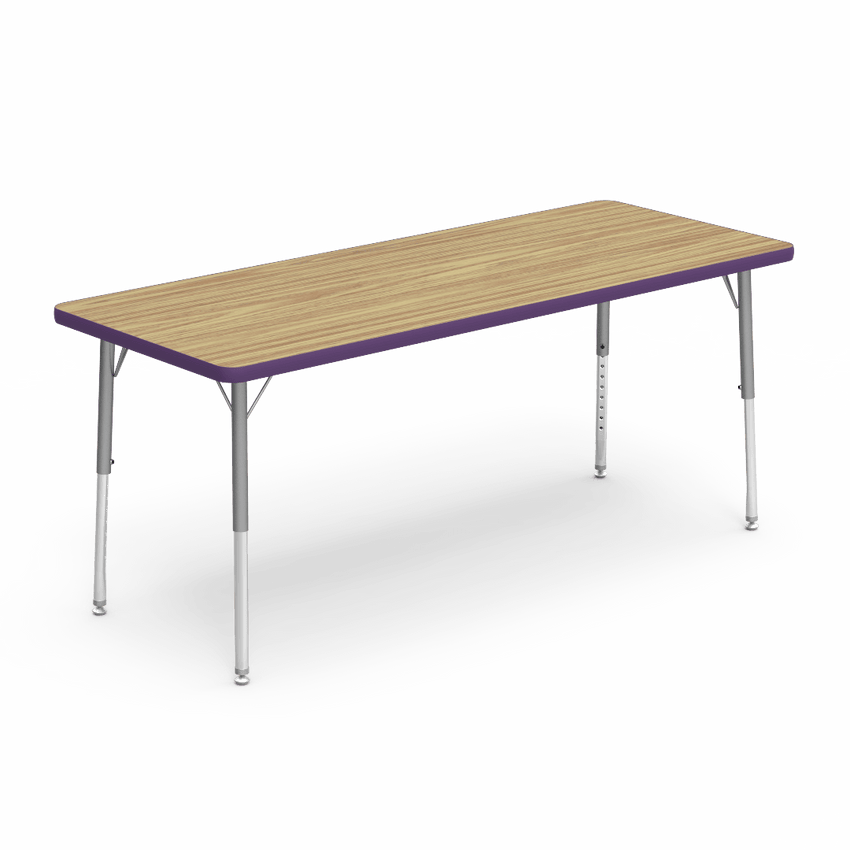 Rectangular Activity Table with Heavy Duty Laminate Top - Preschool Height Adjustable Legs (24"W x 60"L x 17-25"H) - SchoolOutlet