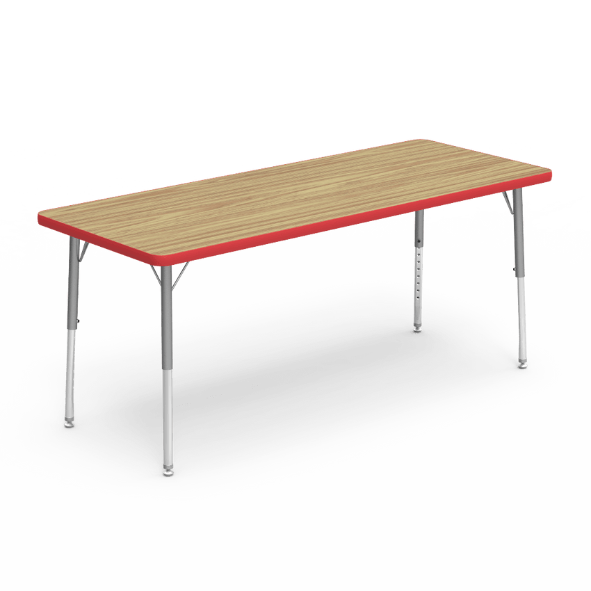 Rectangular Activity Table with Heavy Duty Laminate Top - Preschool Height Adjustable Legs (24"W x 60"L x 17-25"H) - SchoolOutlet