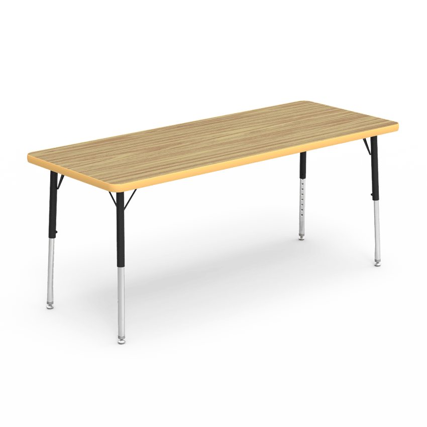 Rectangular Activity Table with Heavy Duty Laminate Top - Preschool Height Adjustable Legs (24"W x 60"L x 17-25"H) - SchoolOutlet