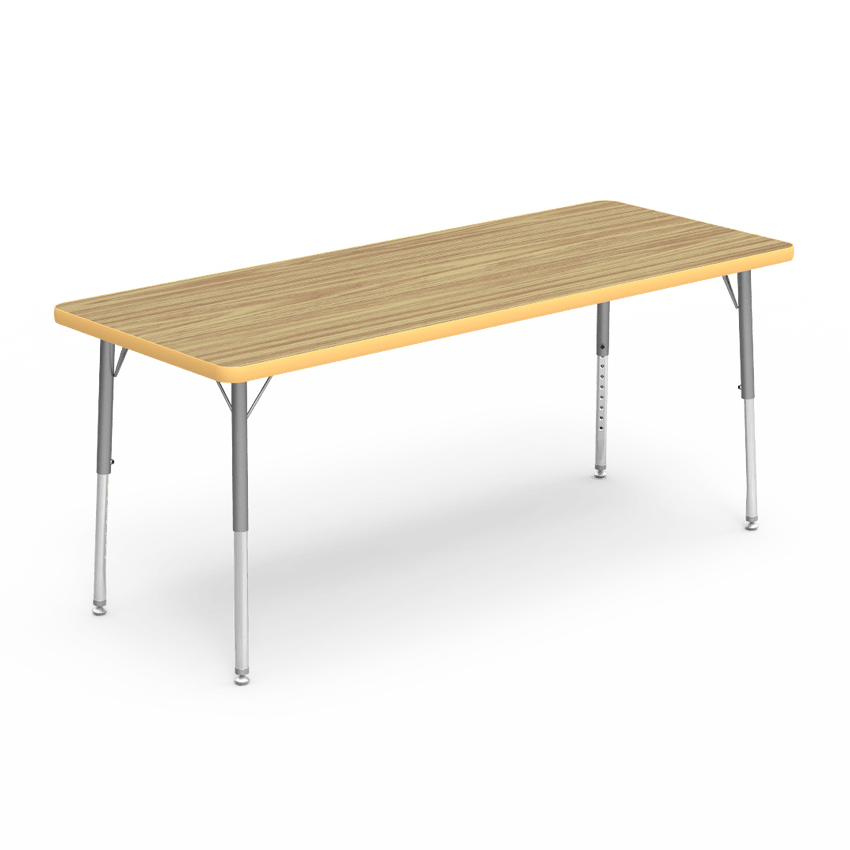 Rectangular Activity Table with Heavy Duty Laminate Top - Preschool Height Adjustable Legs (24"W x 60"L x 17-25"H) - SchoolOutlet