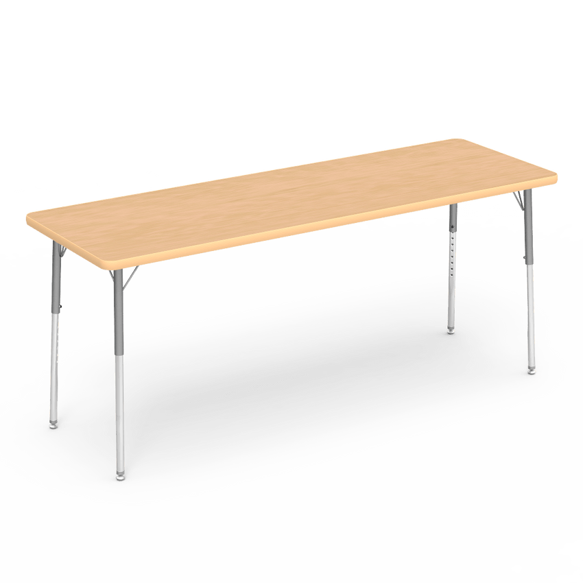 Virco 482472 - Virco 4000 Series Rectangular Activity Table with Heavy Duty Laminate Top (24"W x 72"L) and Adjustable Height Legs (22"-30"H) - SchoolOutlet