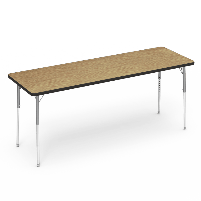 Virco 482472 - Virco 4000 Series Rectangular Activity Table with Heavy Duty Laminate Top (24"W x 72"L) and Adjustable Height Legs (22"-30"H) - SchoolOutlet