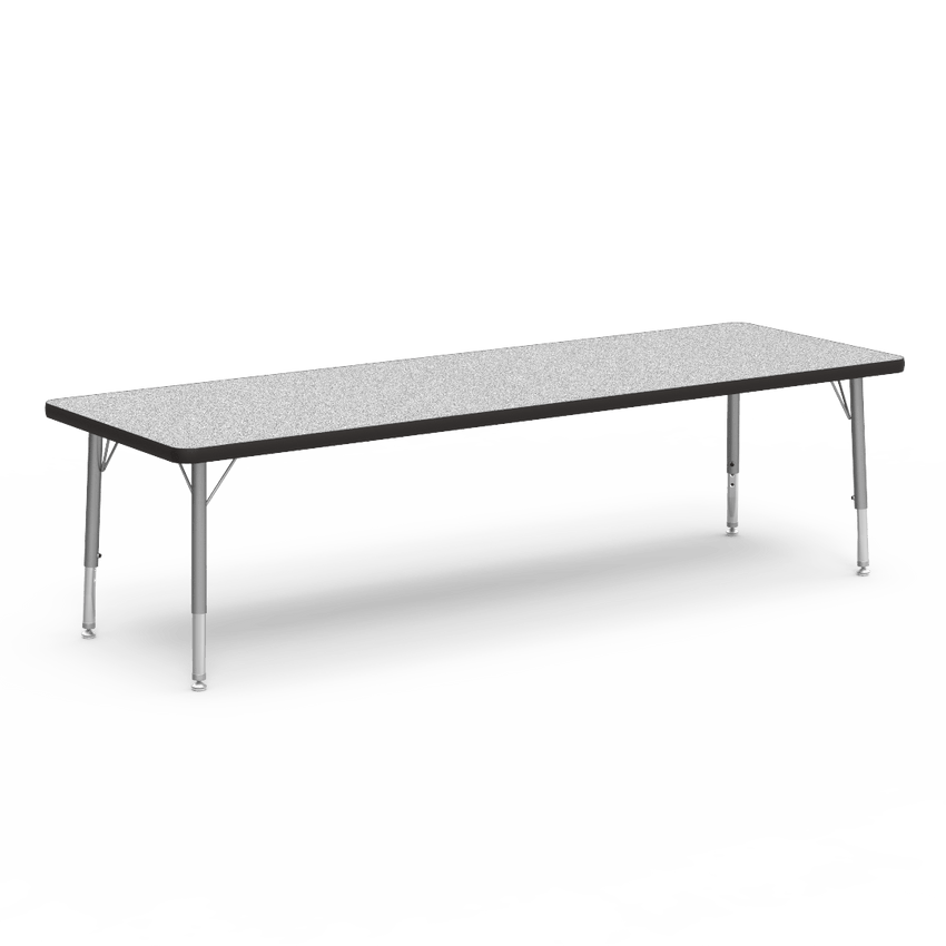 Rectangular Activity Table with Heavy Duty Laminate Top - Preschool Height Adjustable Legs (24"W x 72"L x 17-25"H) - SchoolOutlet