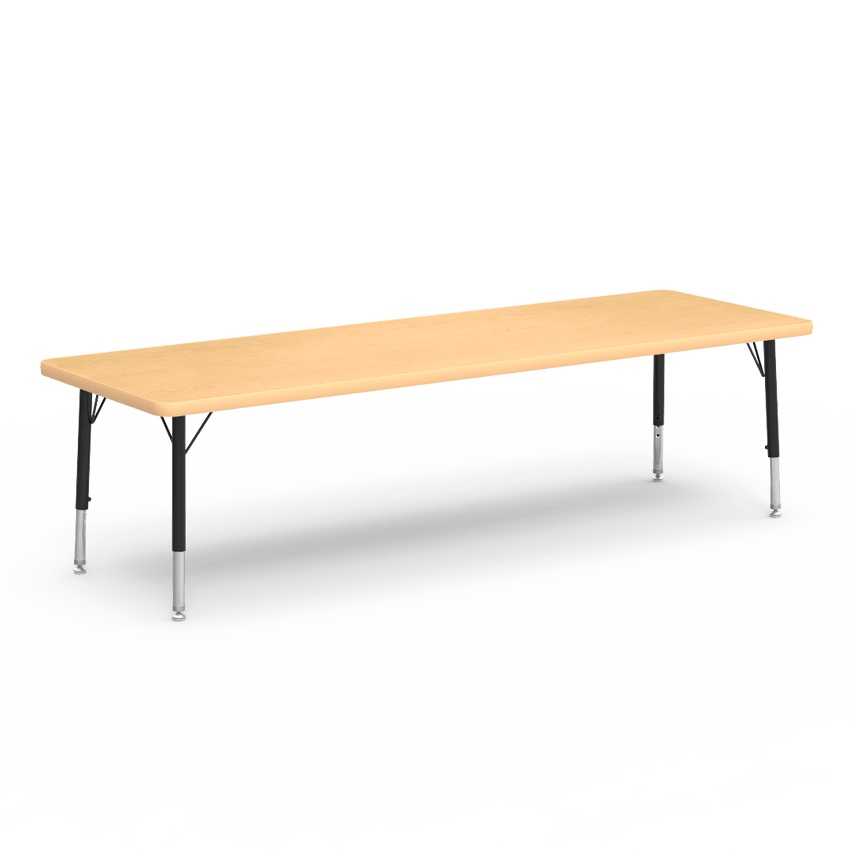 Rectangular Activity Table with Heavy Duty Laminate Top - Preschool Height Adjustable Legs (24"W x 72"L x 17-25"H) - SchoolOutlet