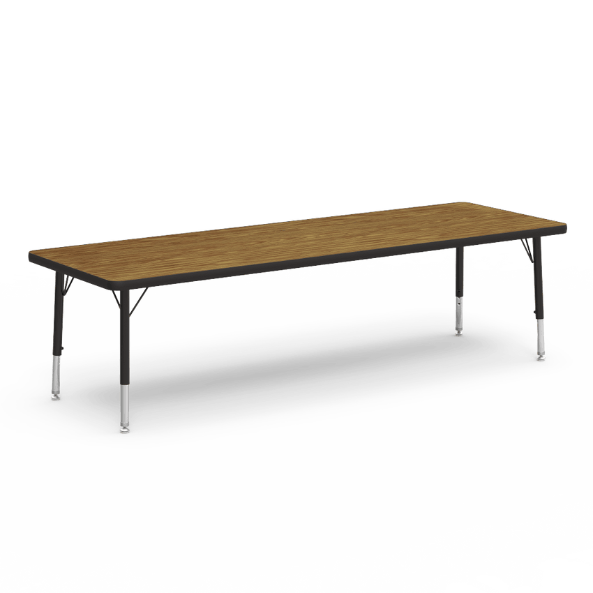 Rectangular Activity Table with Heavy Duty Laminate Top - Preschool Height Adjustable Legs (24"W x 72"L x 17-25"H) - SchoolOutlet