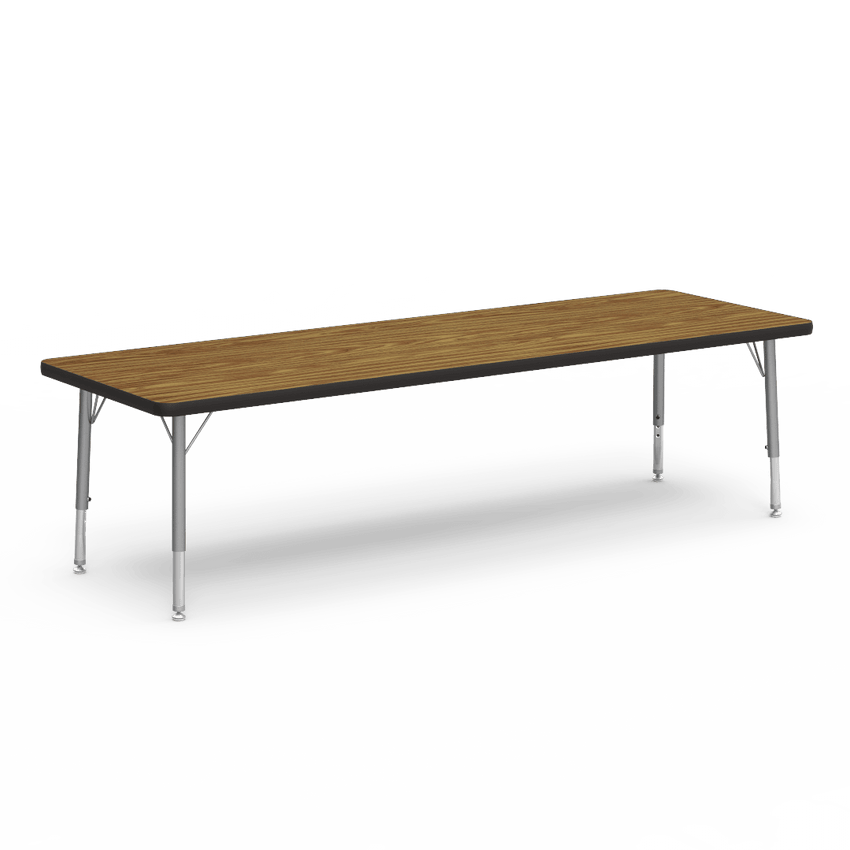 Rectangular Activity Table with Heavy Duty Laminate Top - Preschool Height Adjustable Legs (24"W x 72"L x 17-25"H) - SchoolOutlet