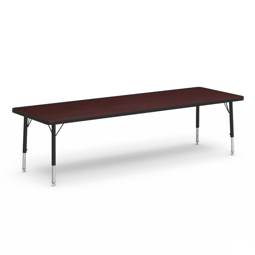Rectangular Activity Table with Heavy Duty Laminate Top - Preschool Height Adjustable Legs (24"W x 72"L x 17-25"H) - SchoolOutlet