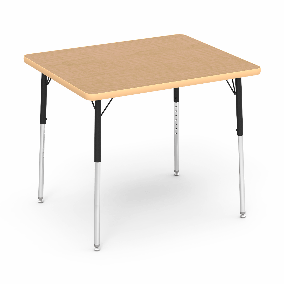 Virco 483036 - 4000 Series Rectangular Activity Table with Heavy Duty Laminate Top and Adjustable Height Legs (30"W x 36"L x 22-30"H) - SchoolOutlet