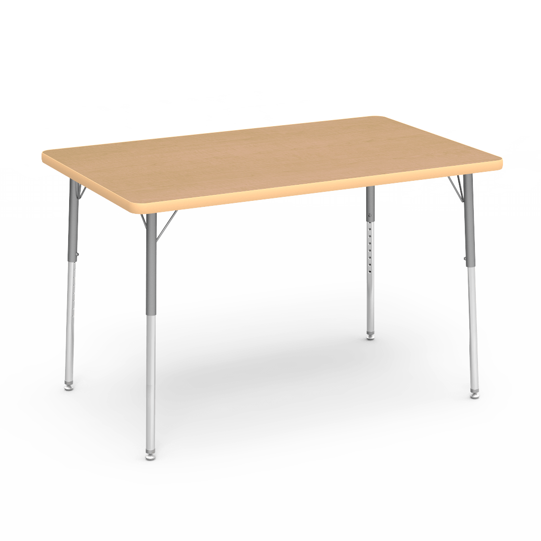 Virco 483048 - Virco 4000 Series Rectangular Activity Table with Heavy Duty Laminate Top (30"W x 48"L) with Adjustable Height Legs (22"-30"H) - SchoolOutlet