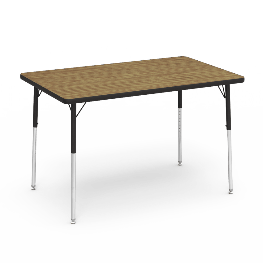 Virco 483048 - Virco 4000 Series Rectangular Activity Table with Heavy Duty Laminate Top (30"W x 48"L) with Adjustable Height Legs (22"-30"H) - SchoolOutlet