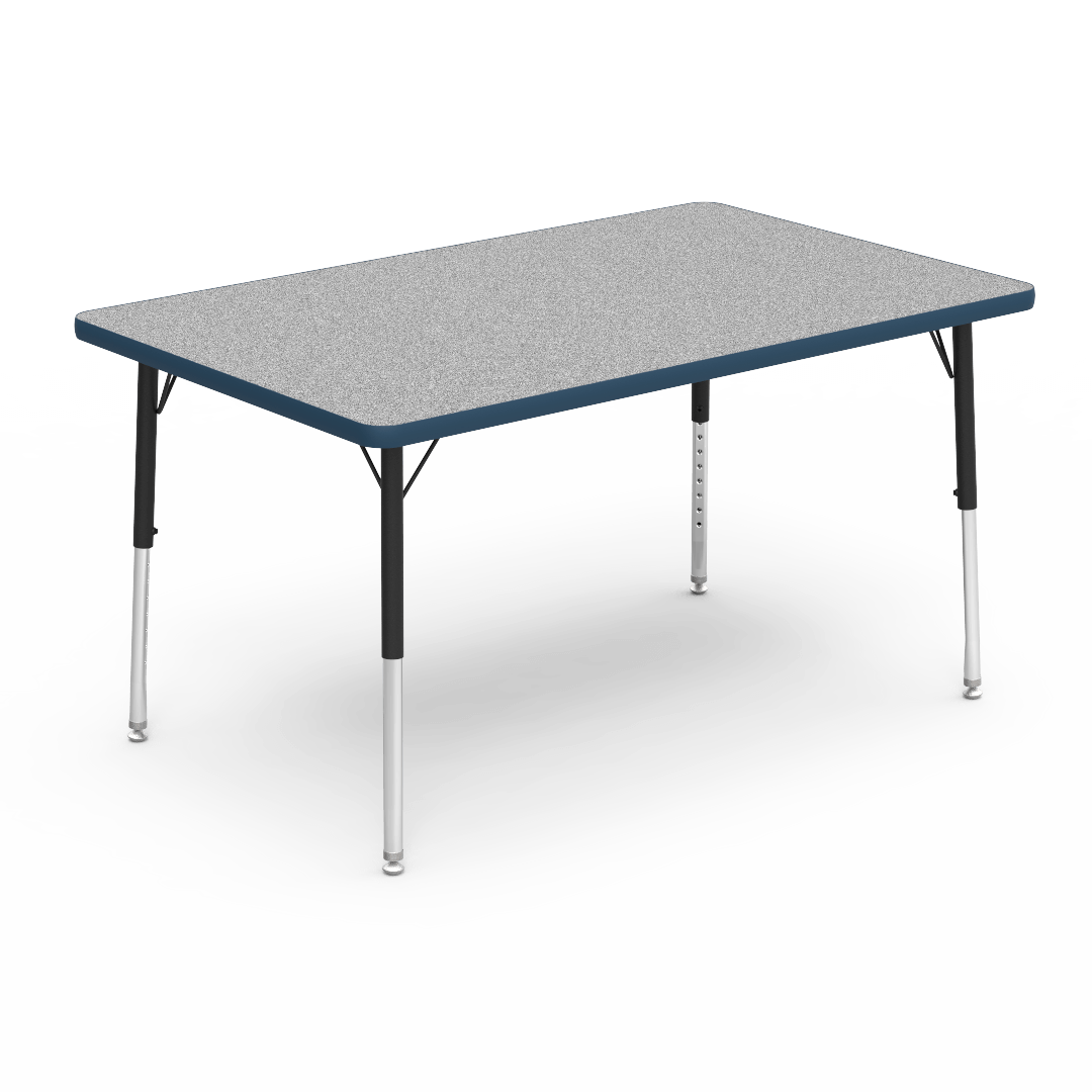 Virco 483048LO - 4000 Series Rectangular Activity Table with Heavy Duty Laminate Top - Preschool Height Adjustable Legs (30"W x 48"L x 17"-25"H) - SchoolOutlet