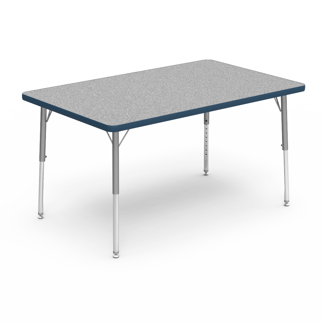 Virco 483048LO - 4000 Series Rectangular Activity Table with Heavy Duty Laminate Top - Preschool Height Adjustable Legs (30"W x 48"L x 17"-25"H) - SchoolOutlet