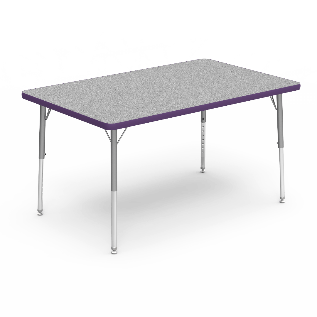 Virco 483048LO - 4000 Series Rectangular Activity Table with Heavy Duty Laminate Top - Preschool Height Adjustable Legs (30"W x 48"L x 17"-25"H) - SchoolOutlet