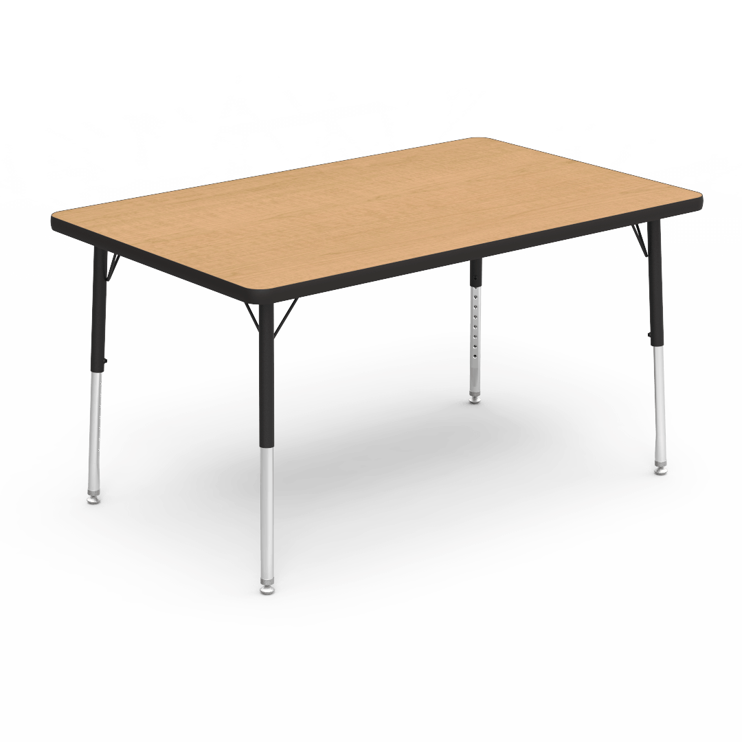 Virco 483048LO - 4000 Series Rectangular Activity Table with Heavy Duty Laminate Top - Preschool Height Adjustable Legs (30"W x 48"L x 17"-25"H) - SchoolOutlet