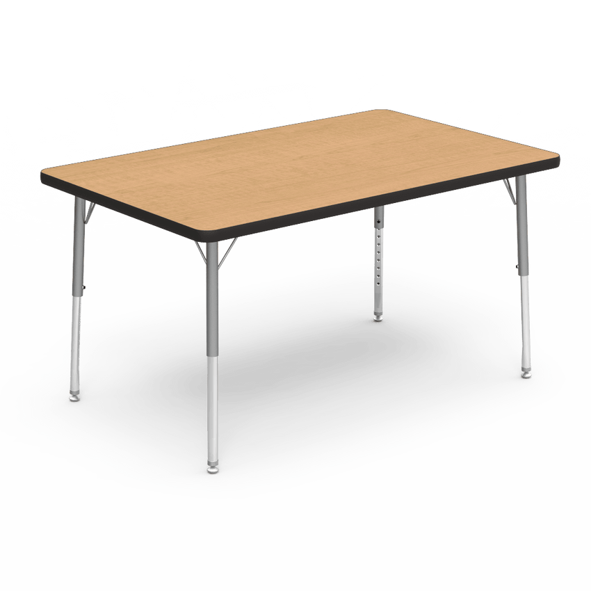 Virco 483048LO - 4000 Series Rectangular Activity Table with Heavy Duty Laminate Top - Preschool Height Adjustable Legs (30"W x 48"L x 17"-25"H) - SchoolOutlet