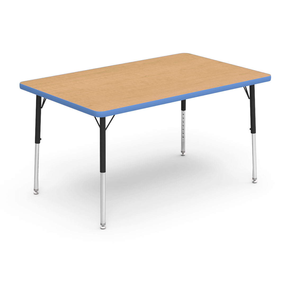 Virco 483048LO - 4000 Series Rectangular Activity Table with Heavy Duty Laminate Top - Preschool Height Adjustable Legs (30"W x 48"L x 17"-25"H) - SchoolOutlet