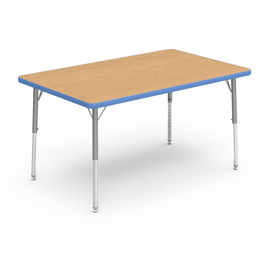 Virco 483048LO - 4000 Series Rectangular Activity Table with Heavy Duty Laminate Top - Preschool Height Adjustable Legs (30"W x 48"L x 17"-25"H) - SchoolOutlet