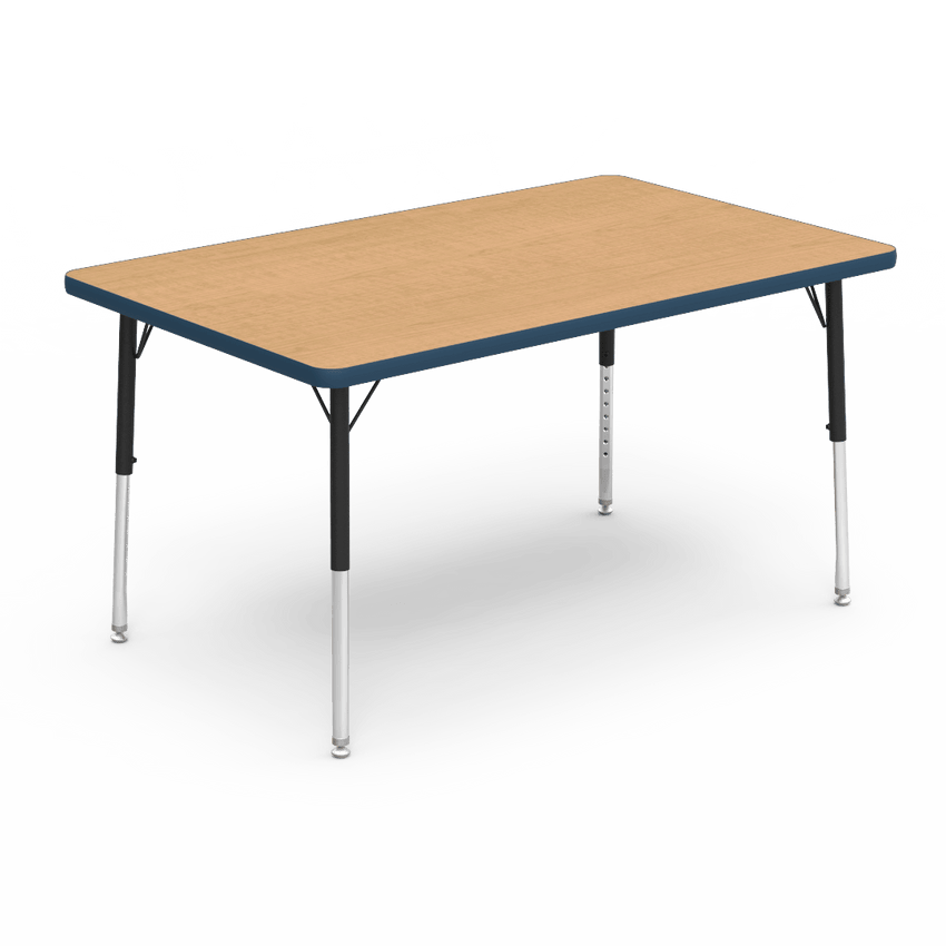 Virco 483048LO - 4000 Series Rectangular Activity Table with Heavy Duty Laminate Top - Preschool Height Adjustable Legs (30"W x 48"L x 17"-25"H) - SchoolOutlet