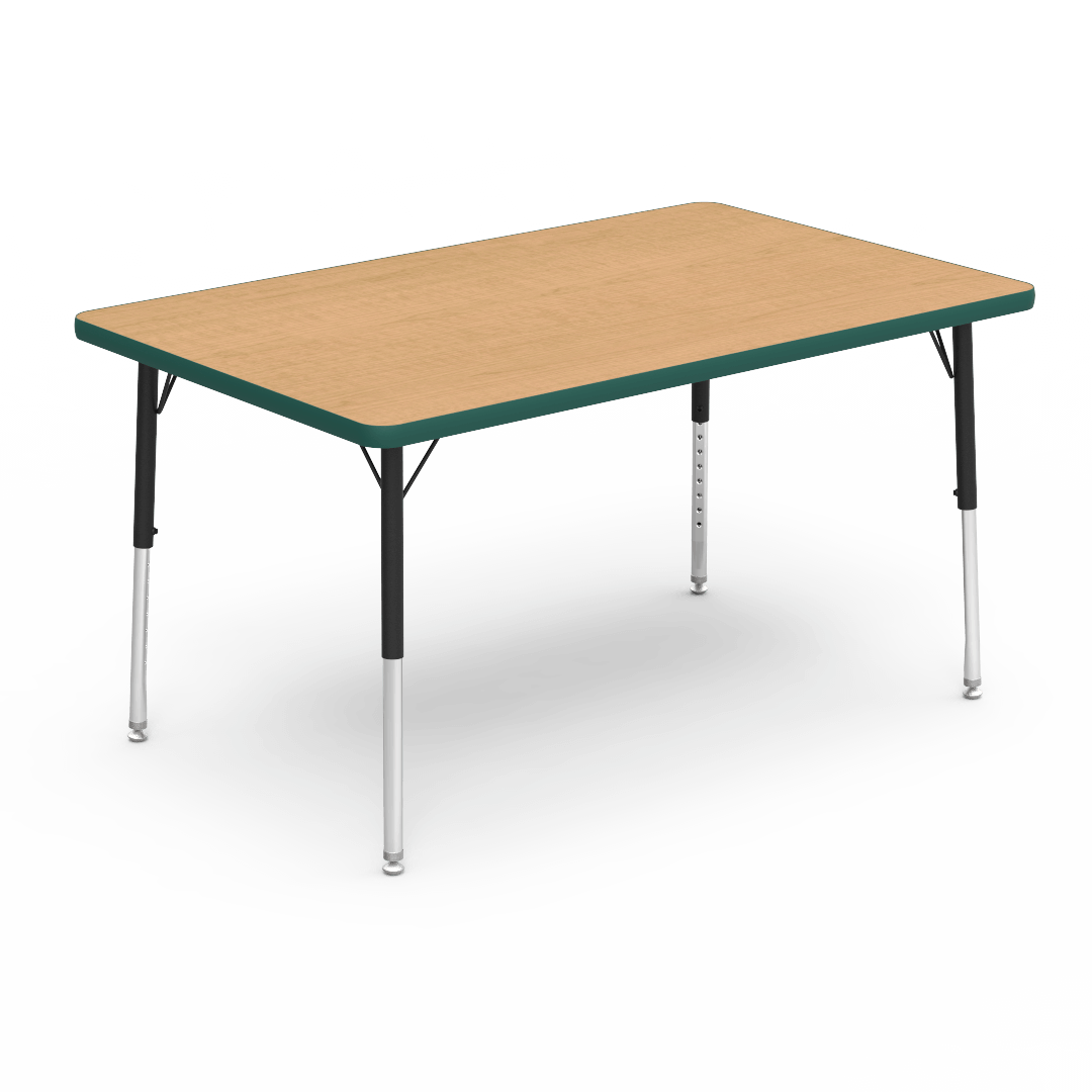 Virco 483048LO - 4000 Series Rectangular Activity Table with Heavy Duty Laminate Top - Preschool Height Adjustable Legs (30"W x 48"L x 17"-25"H) - SchoolOutlet