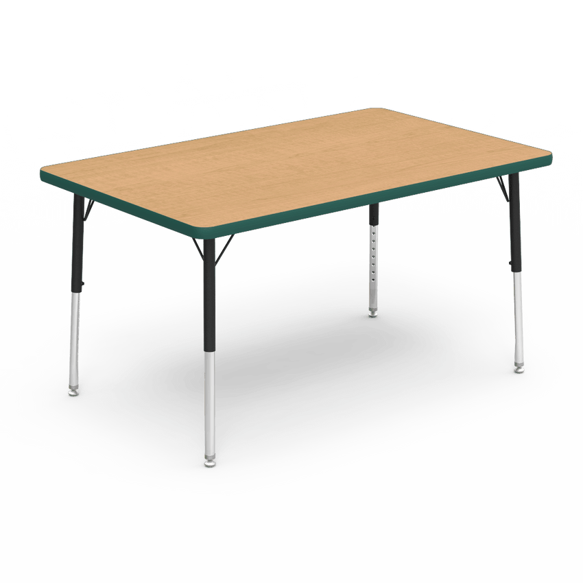 Virco 483048LO - 4000 Series Rectangular Activity Table with Heavy Duty Laminate Top - Preschool Height Adjustable Legs (30"W x 48"L x 17"-25"H) - SchoolOutlet