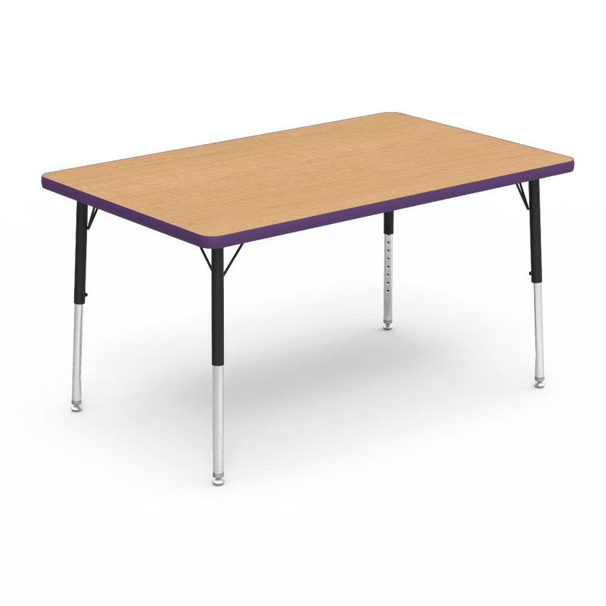 Virco 483048LO - 4000 Series Rectangular Activity Table with Heavy Duty Laminate Top - Preschool Height Adjustable Legs (30"W x 48"L x 17"-25"H) - SchoolOutlet