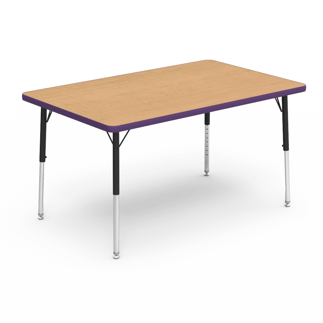 Virco 483048LO - 4000 Series Rectangular Activity Table with Heavy Duty Laminate Top - Preschool Height Adjustable Legs (30"W x 48"L x 17"-25"H) - SchoolOutlet