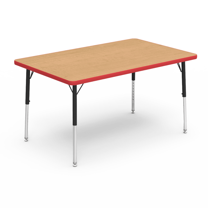 Virco 483048LO - 4000 Series Rectangular Activity Table with Heavy Duty Laminate Top - Preschool Height Adjustable Legs (30"W x 48"L x 17"-25"H) - SchoolOutlet